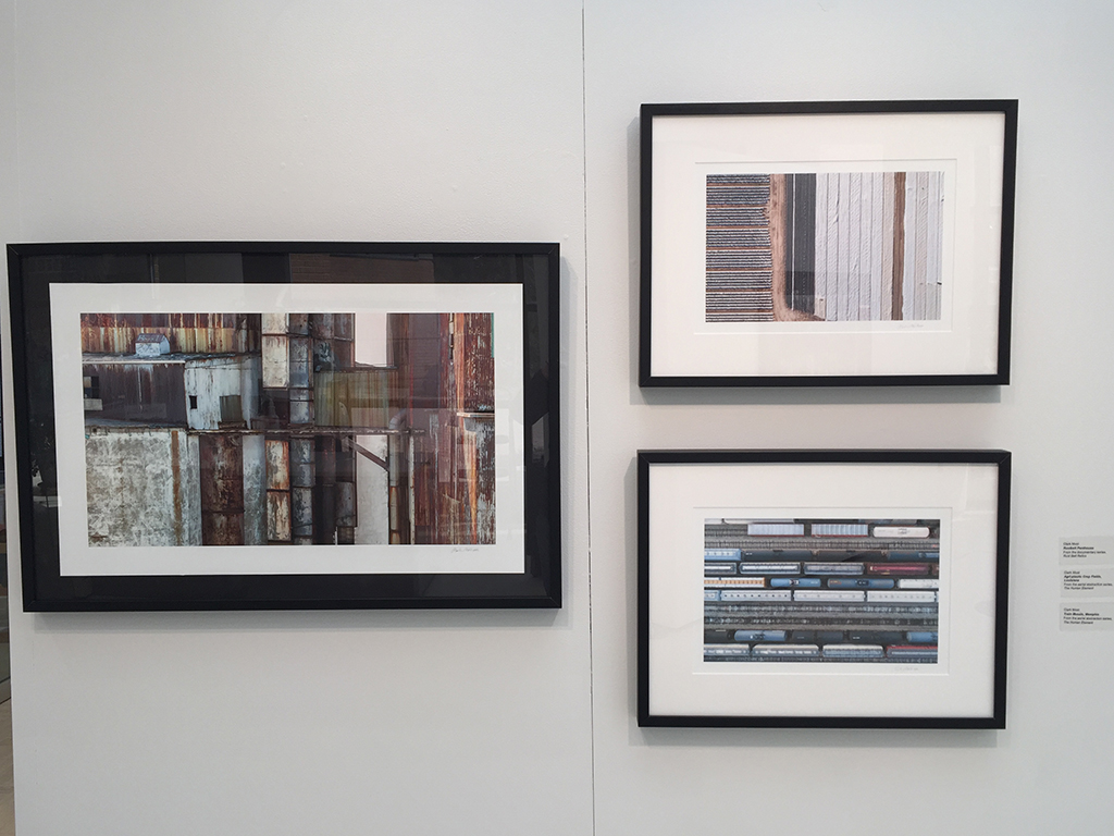 3 geometrically abstract color photographs will aerial views